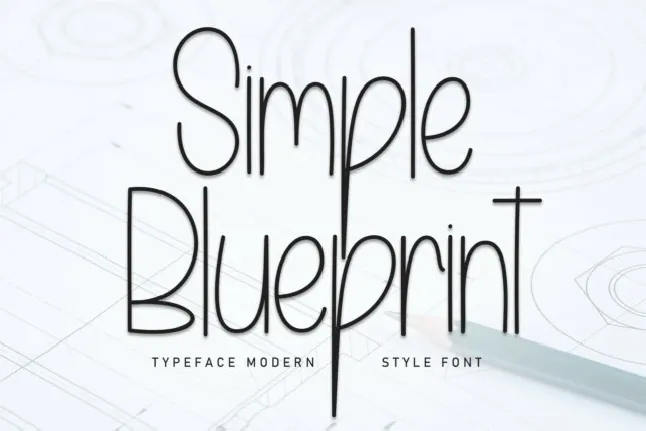 Simple Blueprint Display font