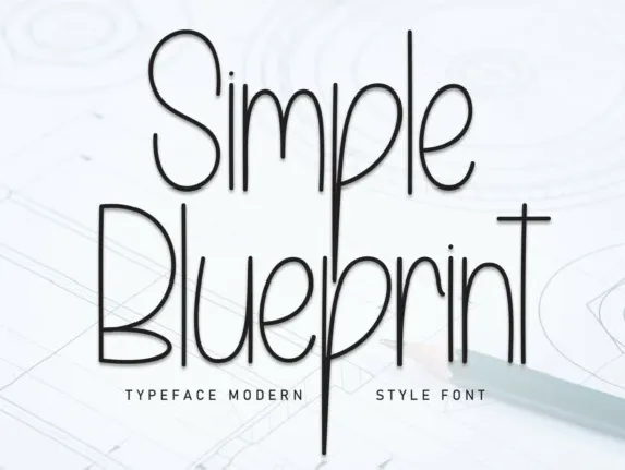 Simple Blueprint Display font