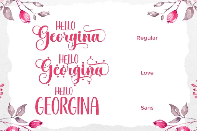 Hello Georgina Script font