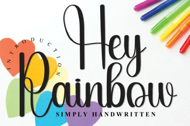 Hey Rainbow Script font