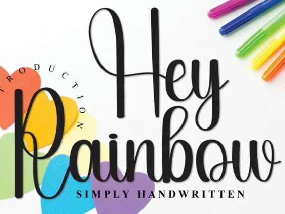 Hey Rainbow Script font