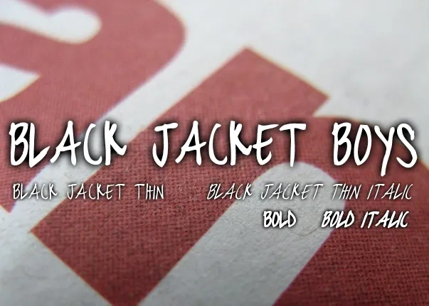 black jacket boys font