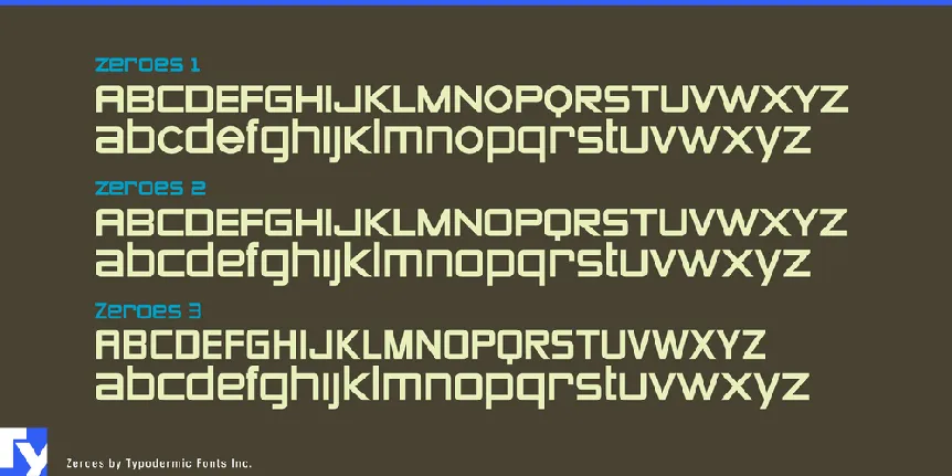 Zeroes font