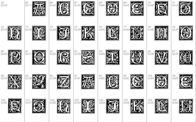 Typographer Woodcut Initials One font