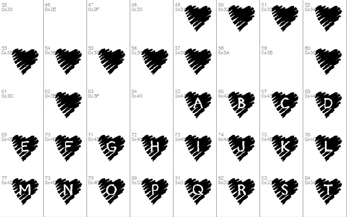 KR Scribble Heart font