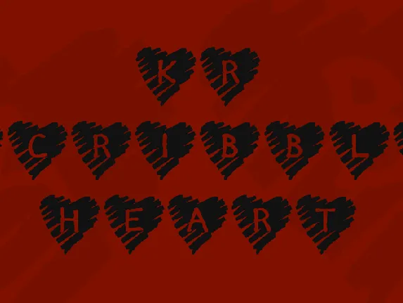 KR Scribble Heart font