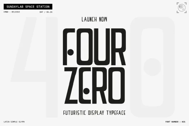 Four Zero font