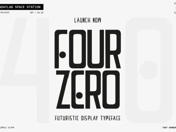 Four Zero font