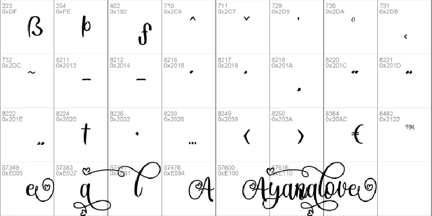 Ayanalove font