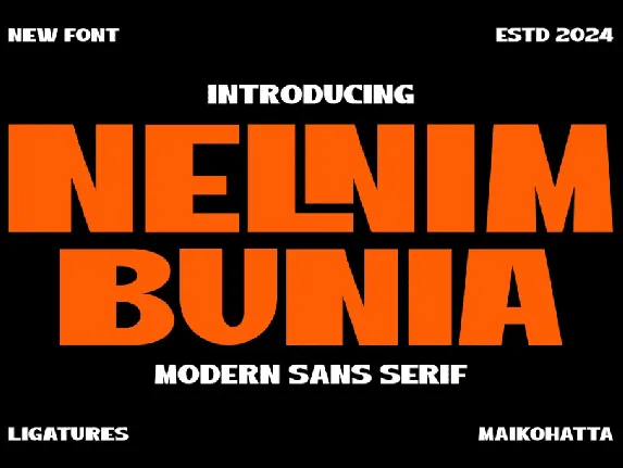 NELNIM BUNIA font