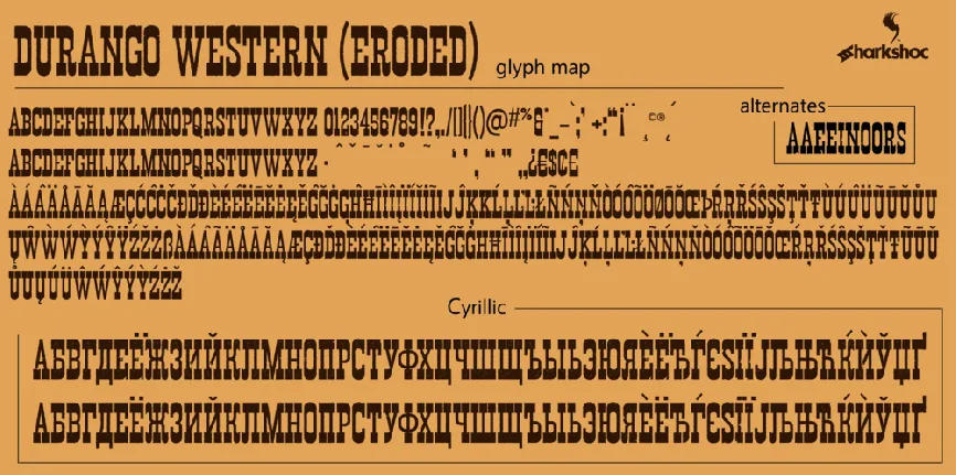 Durango Western Eroded font
