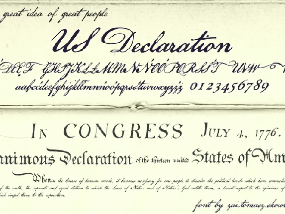 US Declaration font