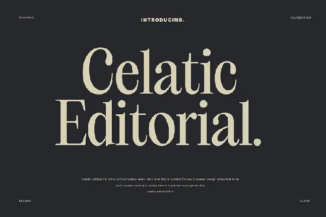 Celatic Editorial font