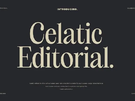 Celatic Editorial font