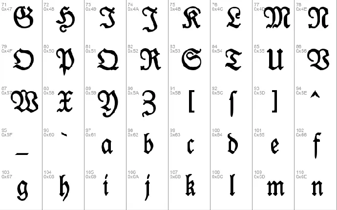 Kabinett-Fraktur font