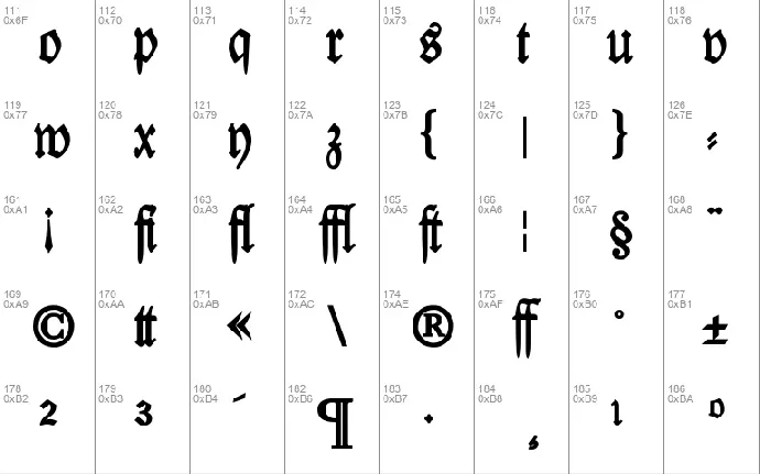 Kabinett-Fraktur font