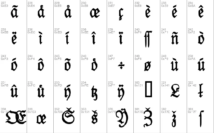 Kabinett-Fraktur font