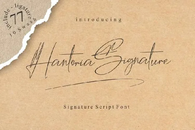 Hantoria Signature font