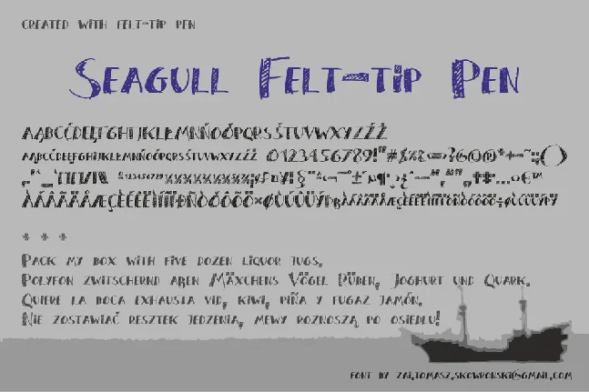 Seagull Felt-tip Pen font