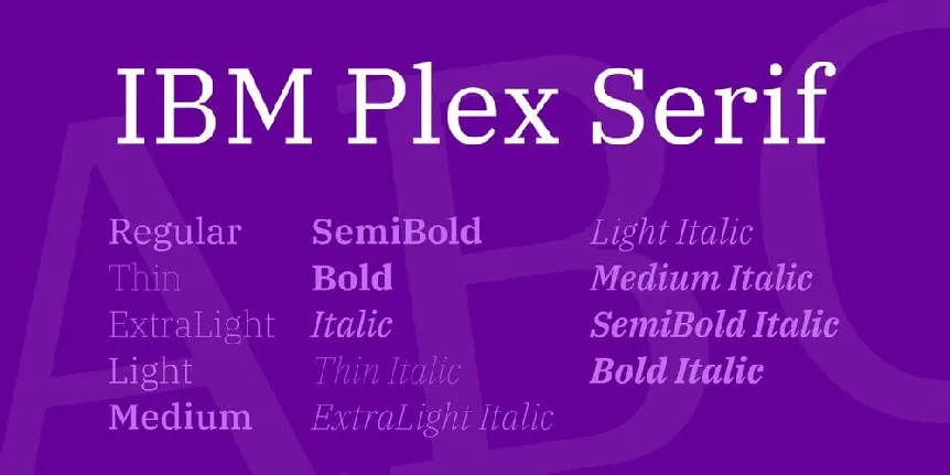 IBM Plex Serif Family font