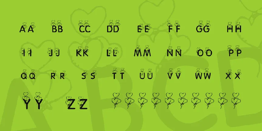 KR Heart Balloons font