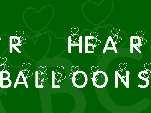 KR Heart Balloons font