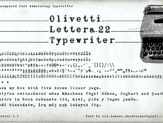 Olivetti Lettera 22 Typewriter font