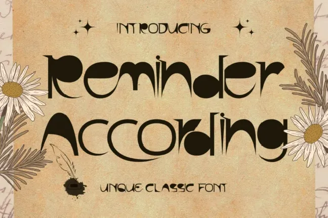 Reminder According font