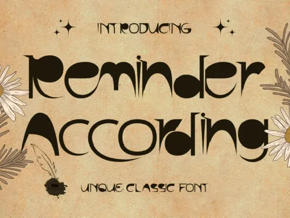 Reminder According font