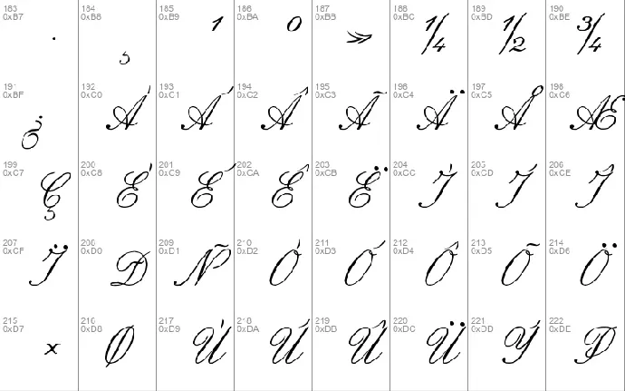 Italic Hand Calligraphy font