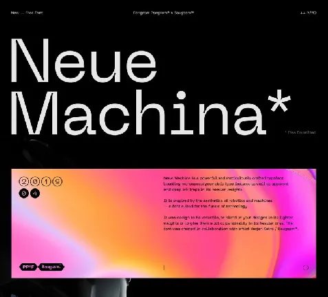 Neue Machina Family font