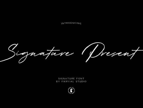 Signature Present font