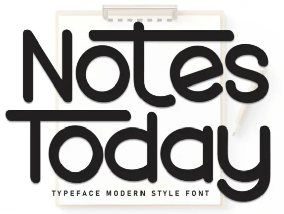 Notes Today Display font