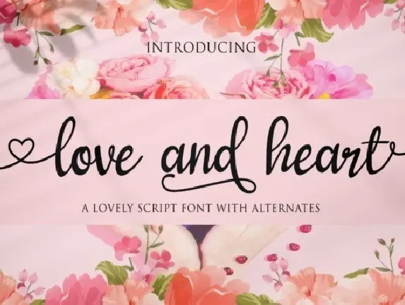 Love and Heart Calligraphy font