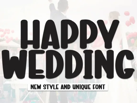 Happy Wedding Display font