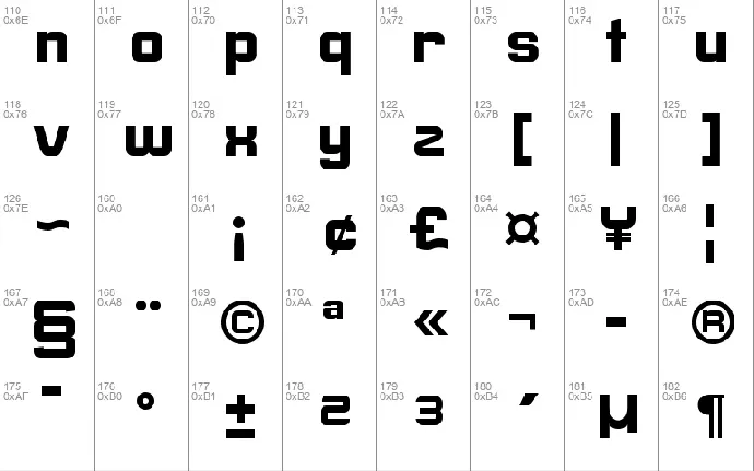 E-SQUARE font