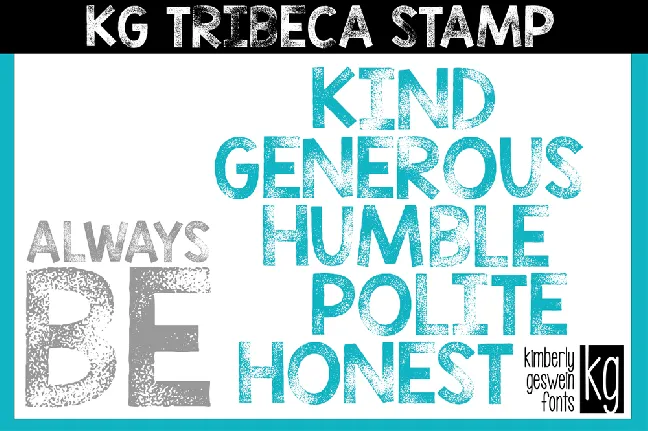 KG TRIBECA STAMP font