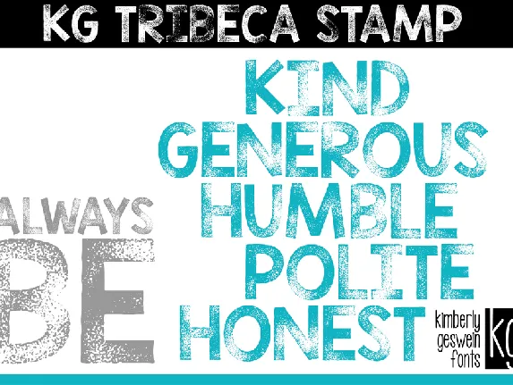 KG TRIBECA STAMP font