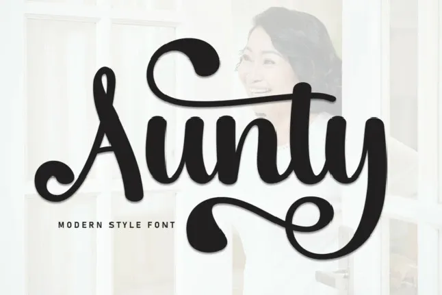 Aunty Calligraphy font