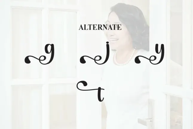 Aunty Calligraphy font