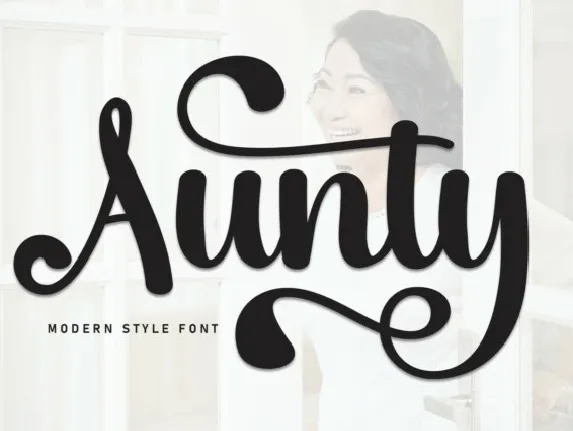 Aunty Calligraphy font