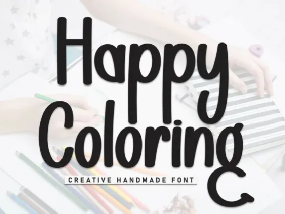 Happy Coloring Display font