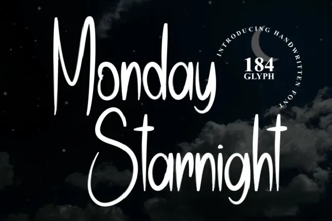 Monday Starnight Brush font