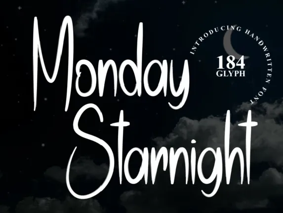 Monday Starnight Brush font