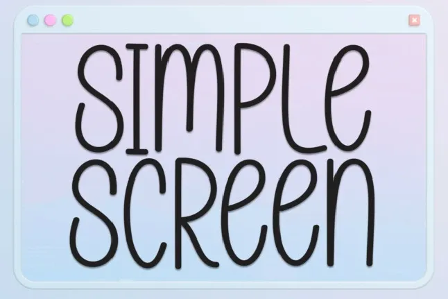 Simple Screen Display font