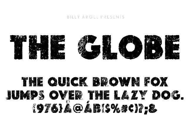 THE GLOBE PERSONAL USE font