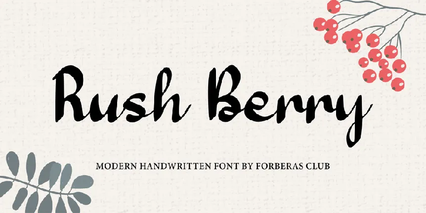 Rush Berry font