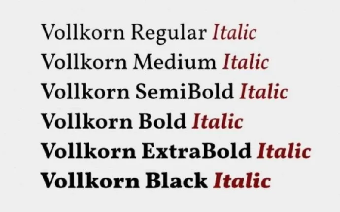 Vollkorn font