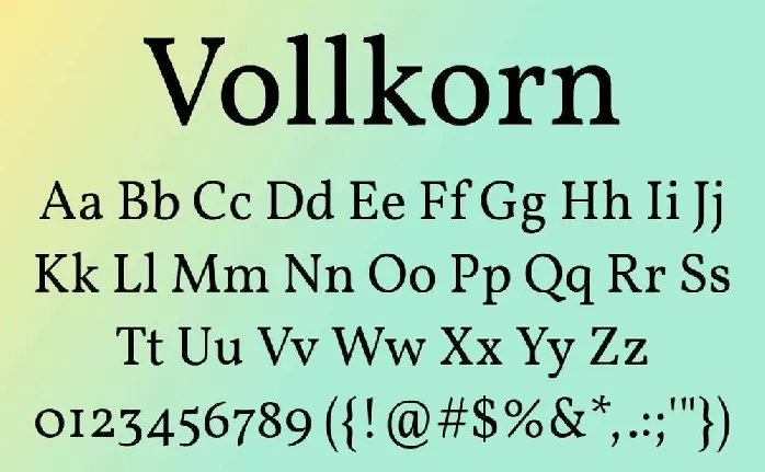 Vollkorn font