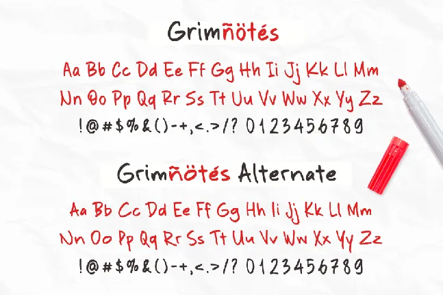 Grimnotes Demo font